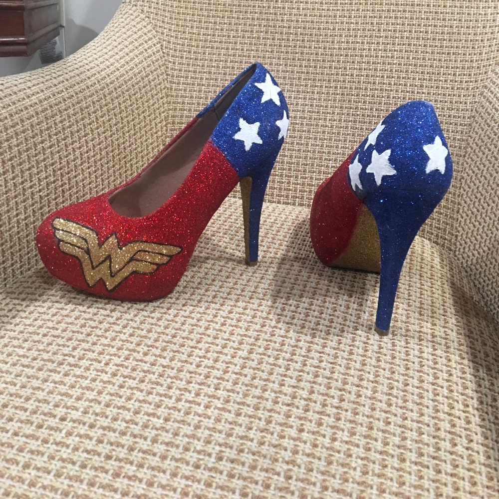 Wonder Woman glitter heels